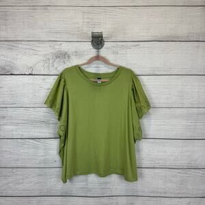 Old Navy Green Blouse with Eyelet Sleeves